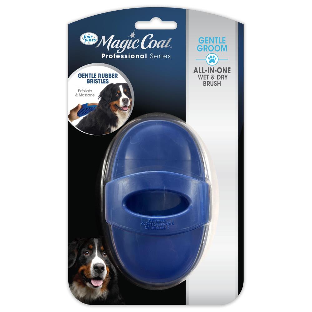 IN PACKAGE FRONT: Magic Coat All-in-One Wet & Dry Brush for Dogs packaging