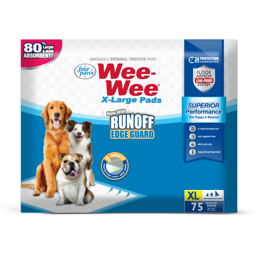 Wee-Wee Superior Performance Pads with Runoff Edge Guard