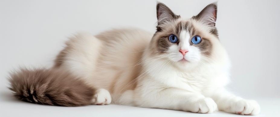 ragdoll cat in a studio