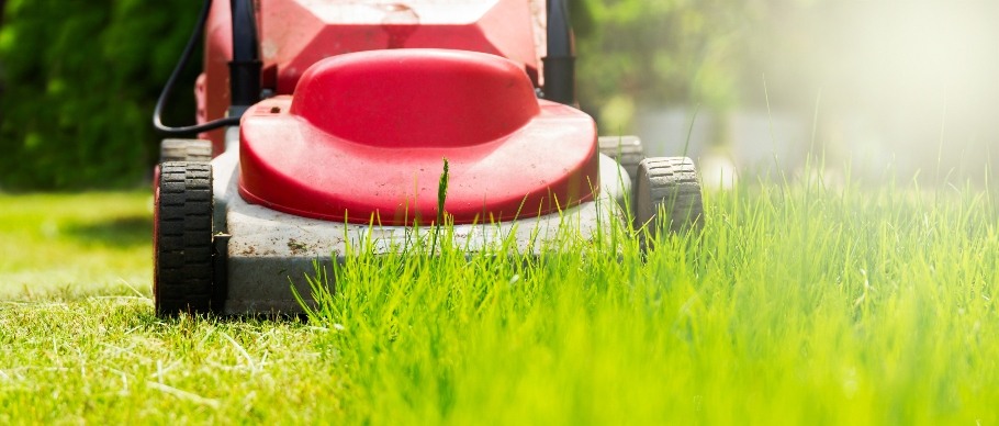 lawnmower cutting grass