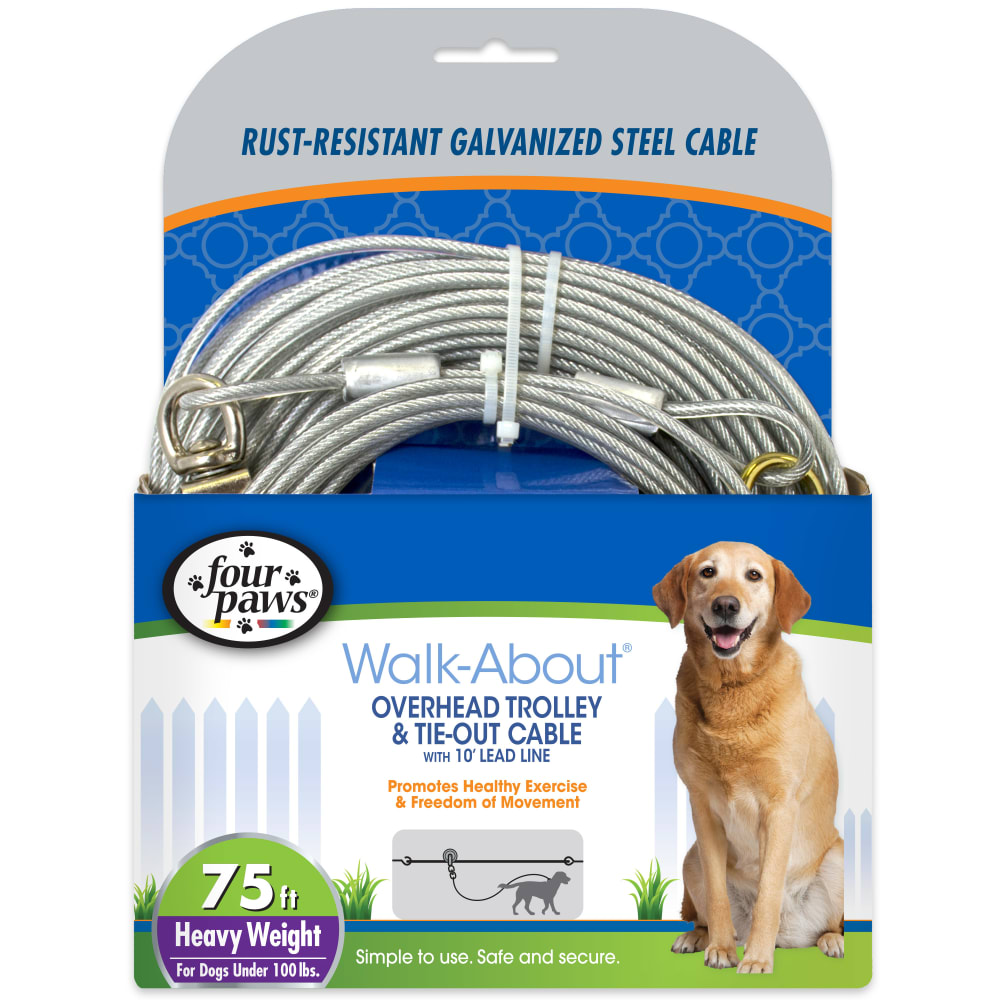 Front view of Four Paws Dog Trolley Exerciser Heavy Weight 75ft in packaging