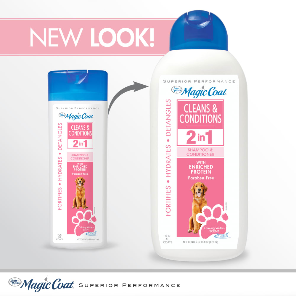 Four Paws 16oz 2in1 Shampoo Conditioner new look