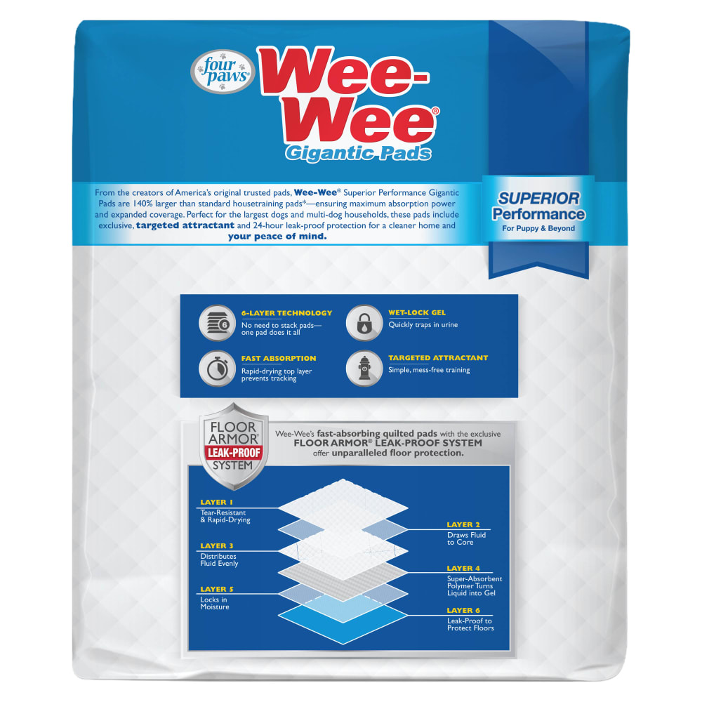 Wee-Wee® Superior Performance Gigantic Pads | XXL Dog Pads | Four Paws