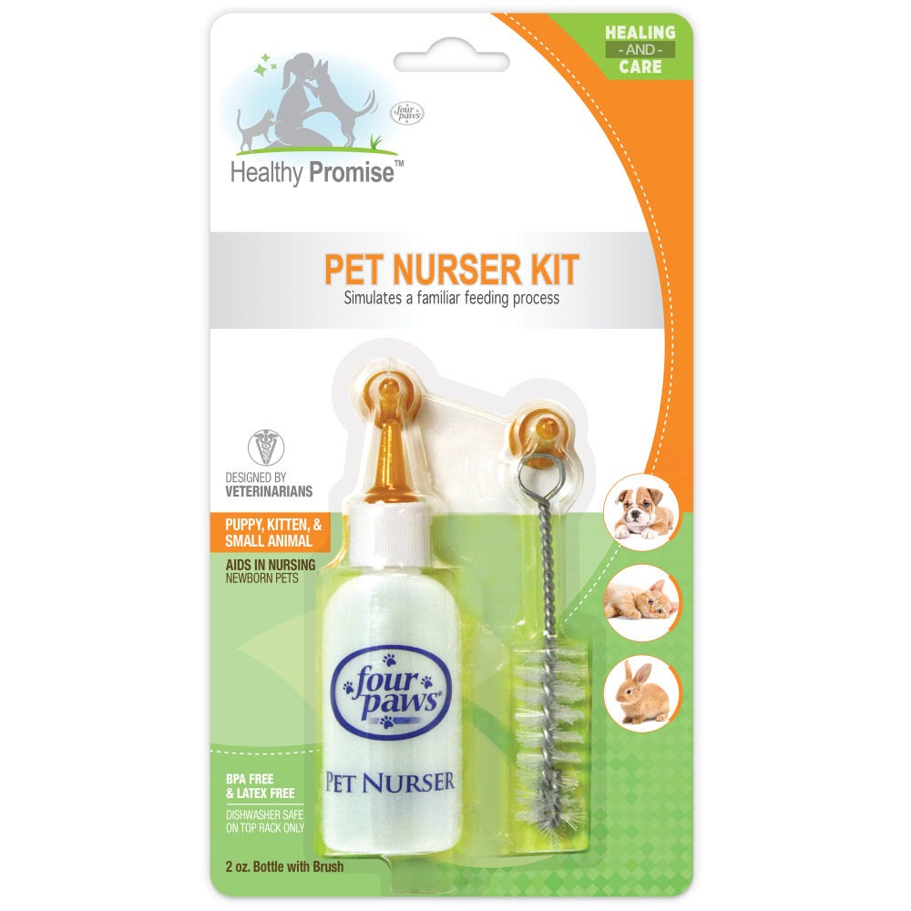 Front view of Four Paws Healthy Promise Pet Nurser Kit in packaging