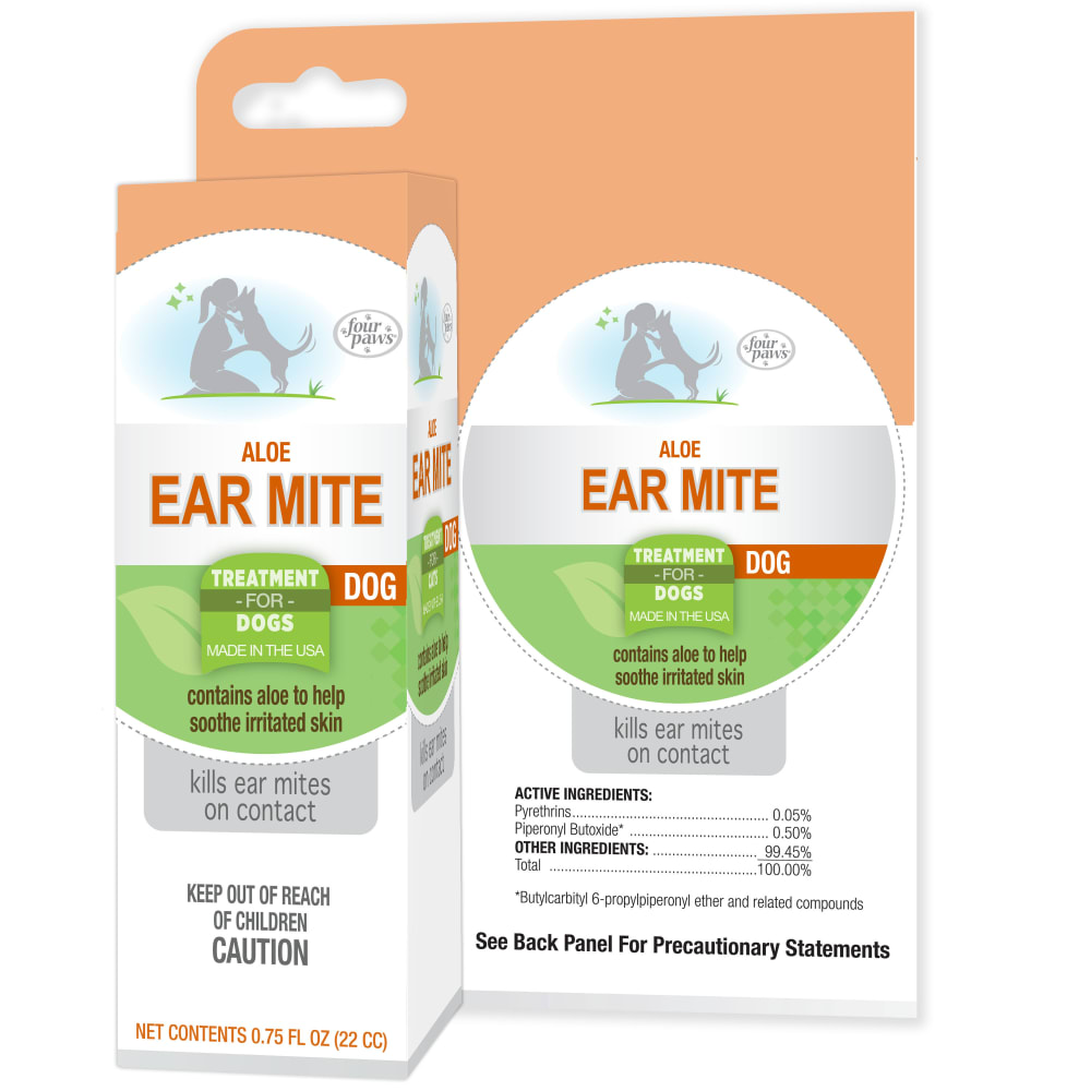 Front view of Four Paws Healthy Promise Aloe Ear Mite Dog in packaging