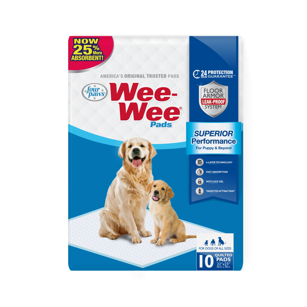 Front view of Four Paws Wee Wee Standard 10ct in packaging