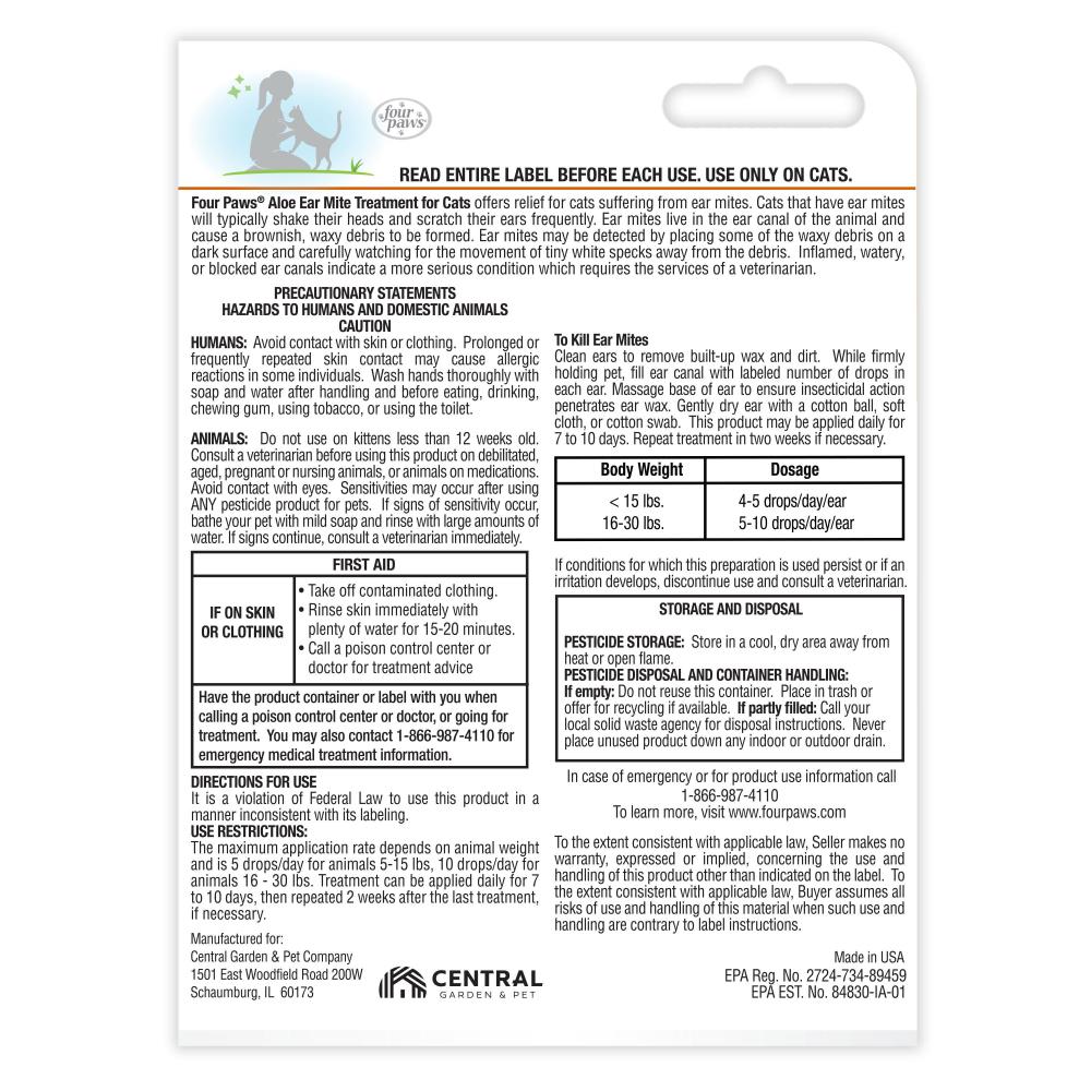Healthy Promise Aloe Ear Mite Treatment for Cats Four Paws