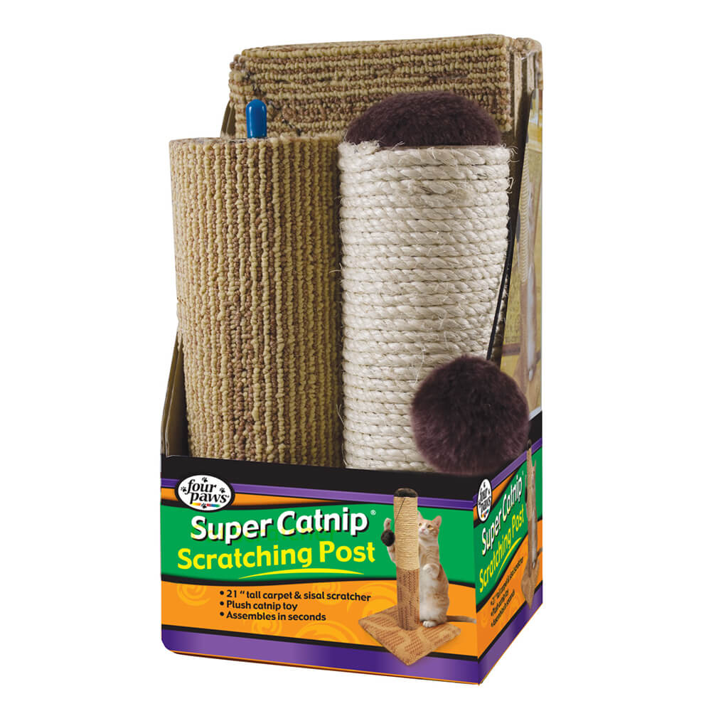 Four Paws® Super Catnip® 21” Carpet and Sisal Scratching Post