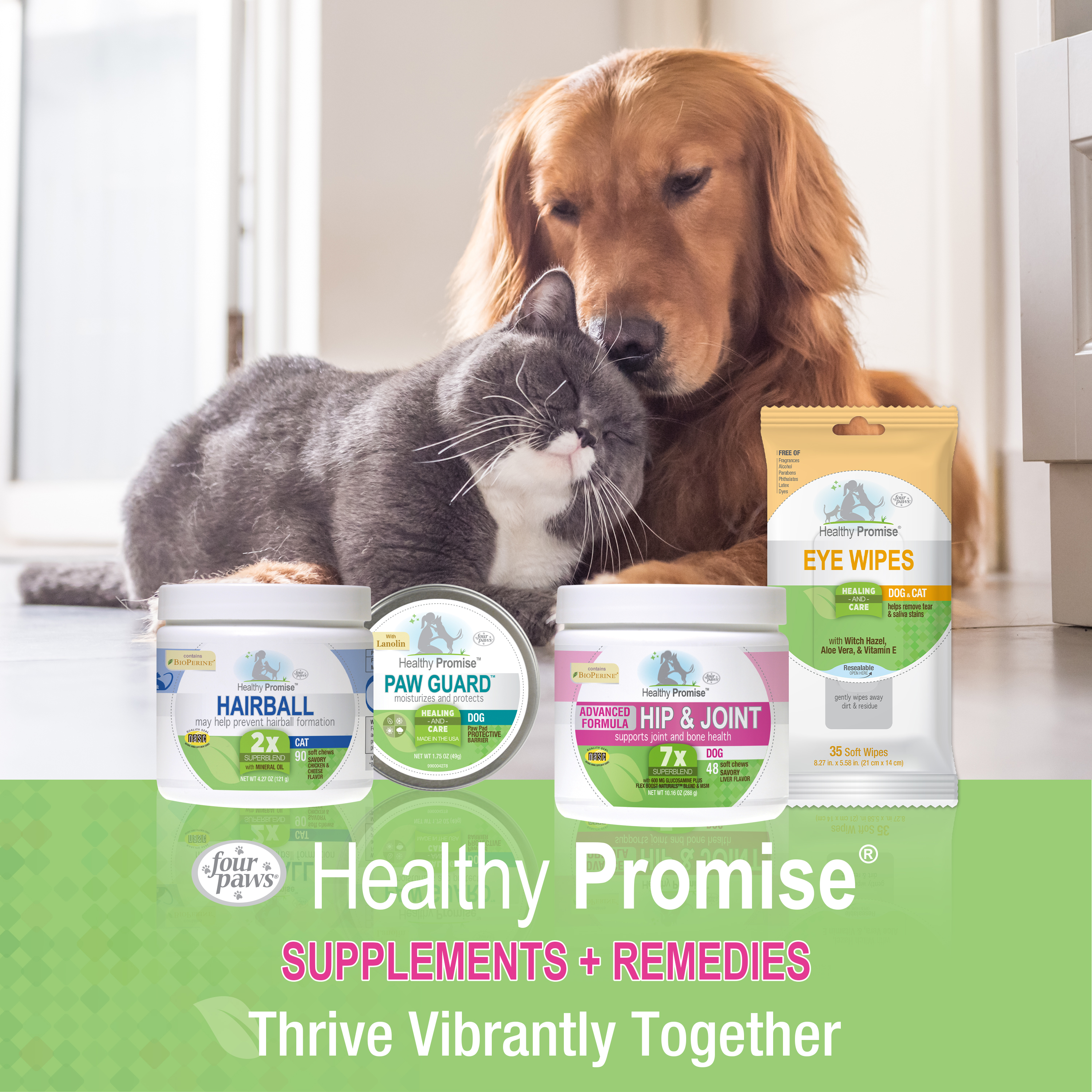 Four Paws Healthy Promise Ear Wipes Family Shot