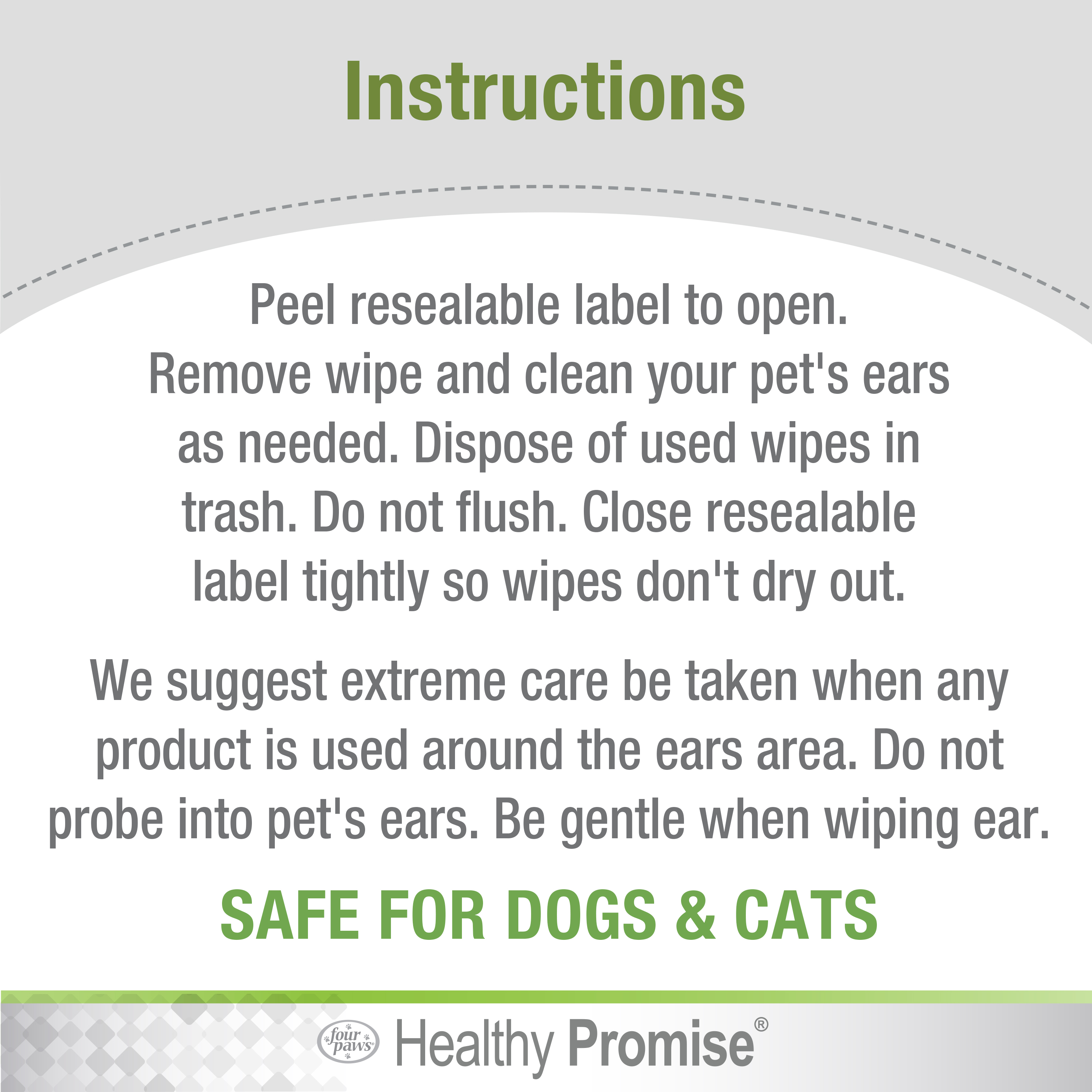 Four Paws Healthy Promise Ear Wipes Instructions