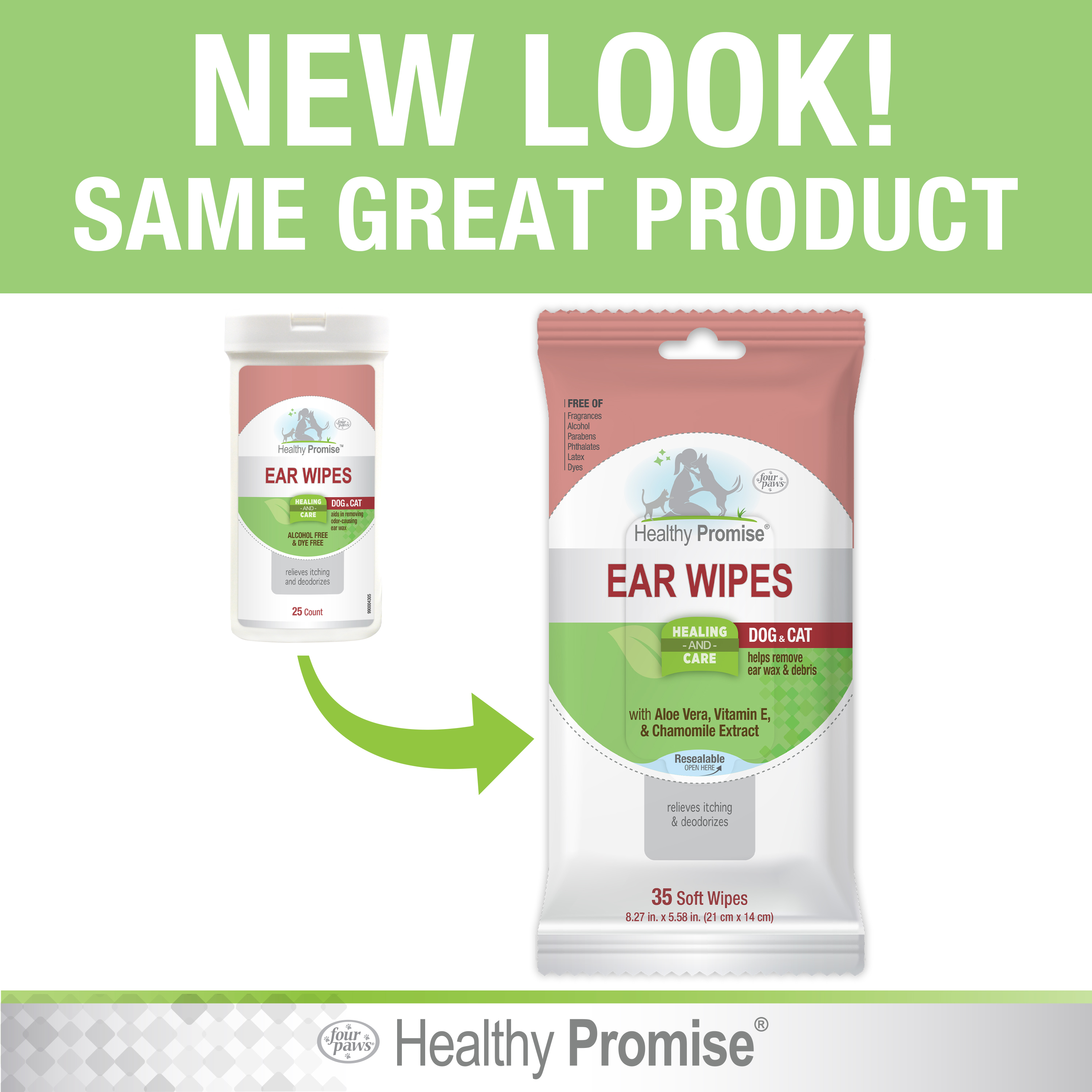 Four Paws Healthy Promise Ear Wipes New Look