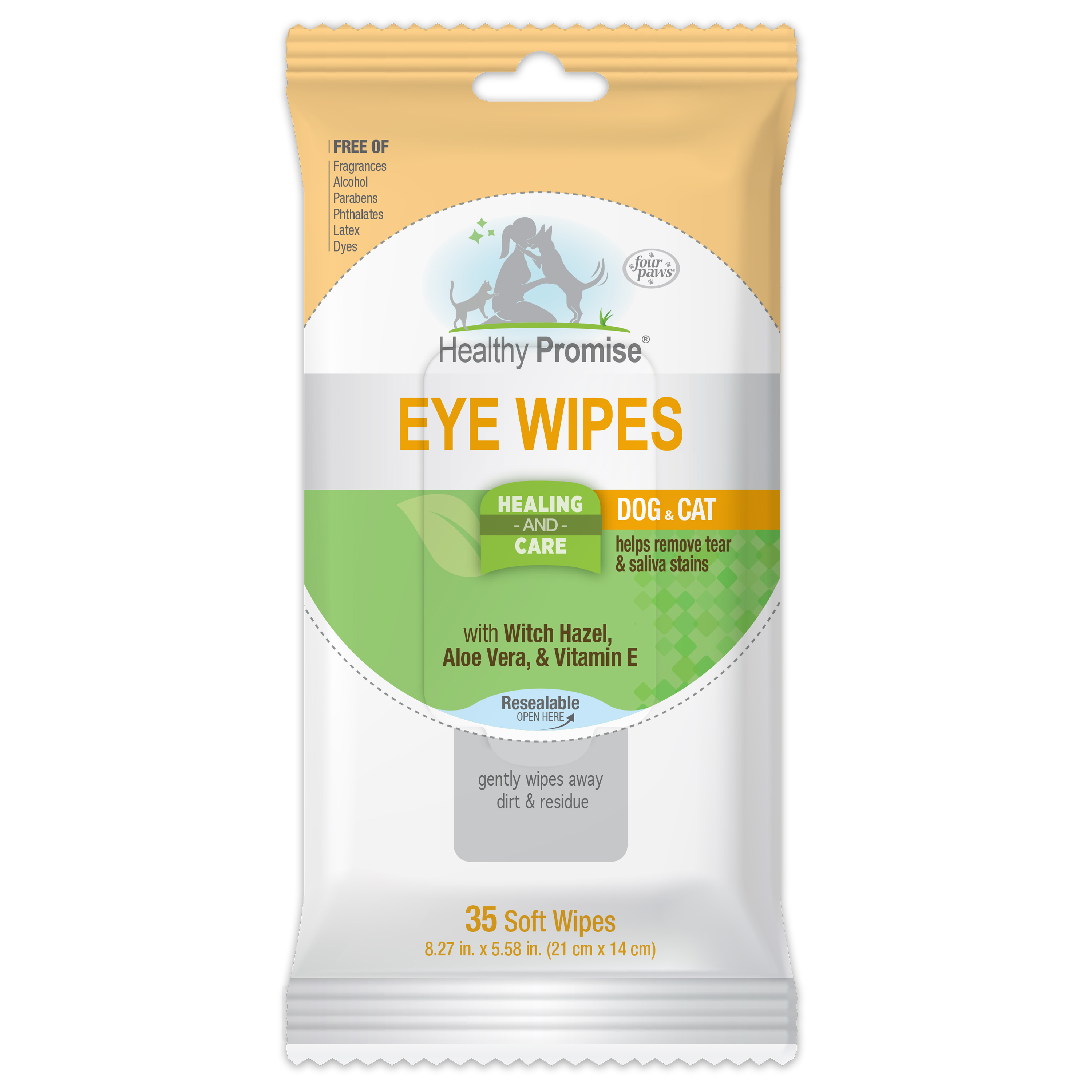 Four Paws Healthy Promise Eye Wipes In Packaging Front