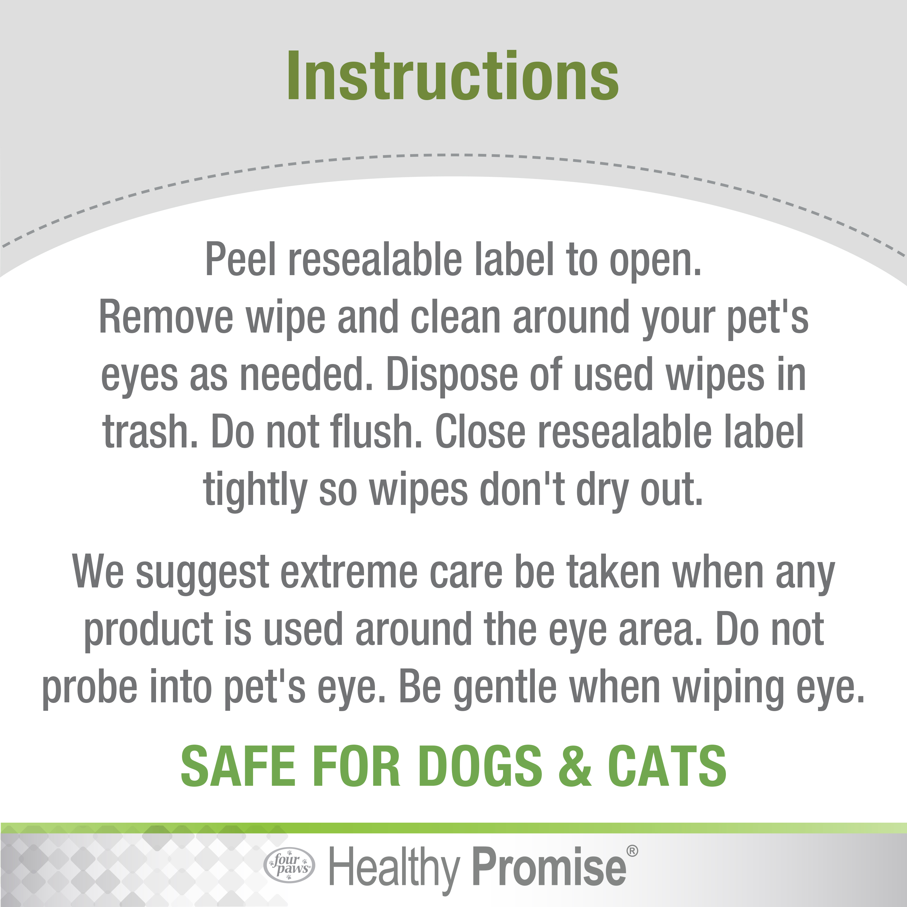 Four Paws Healthy Promise Eye Wipes Instructions