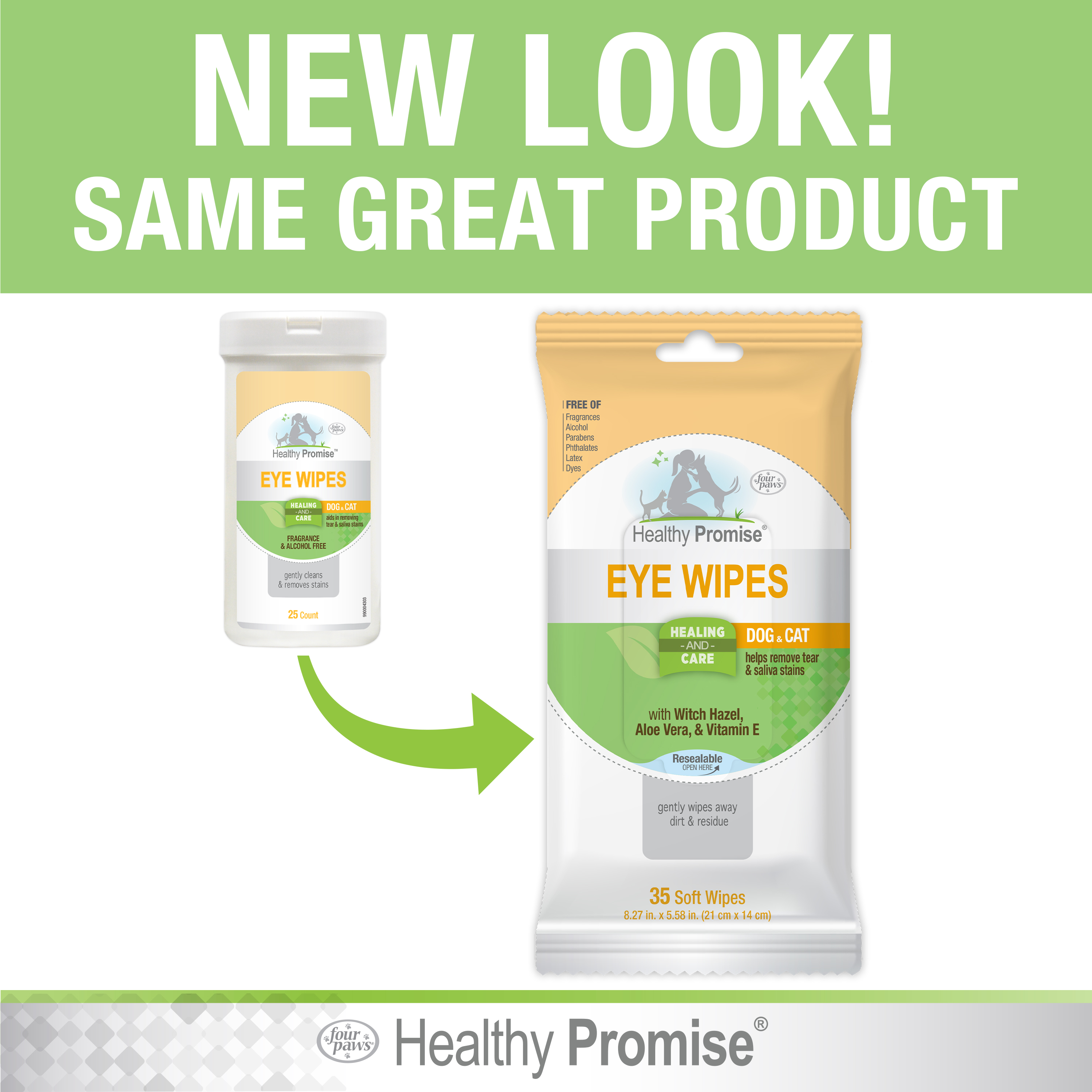 Four Paws Healthy Promise Eye Wipes New Look