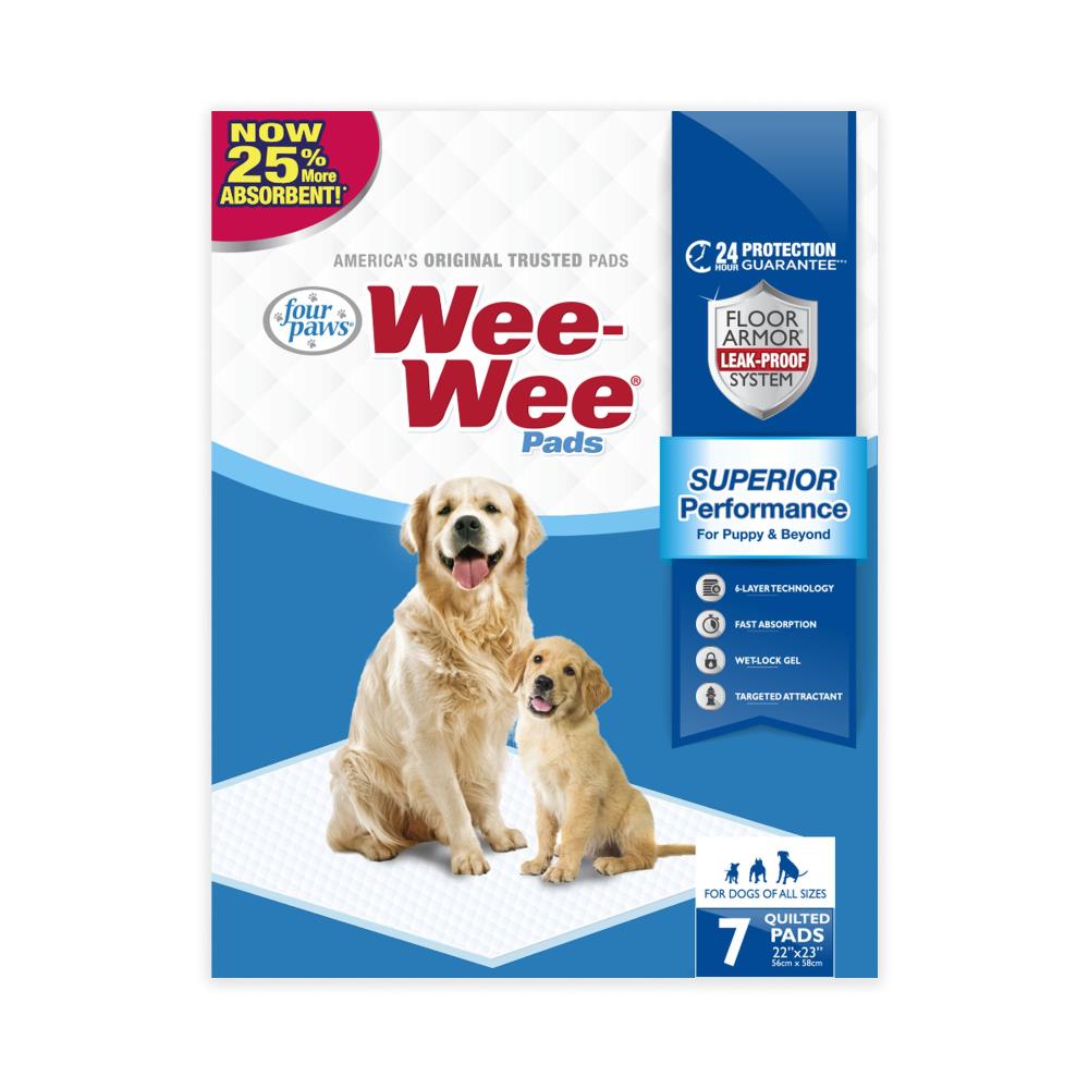 Wee Wee Superior Performance Dog Pee Pads Four Paws