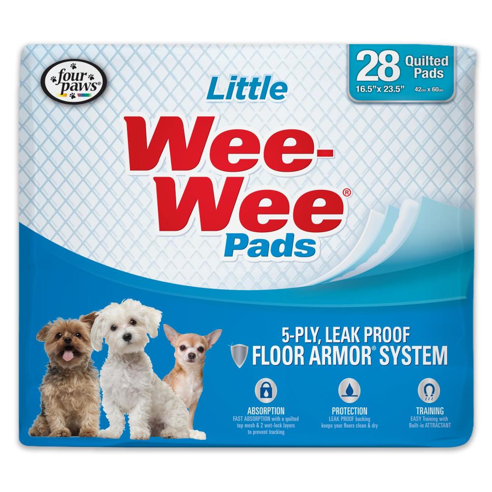 045663016289_four-paws_four-paws-wee-wee-small-dog-training-pads-28-pack_inpackagingfront