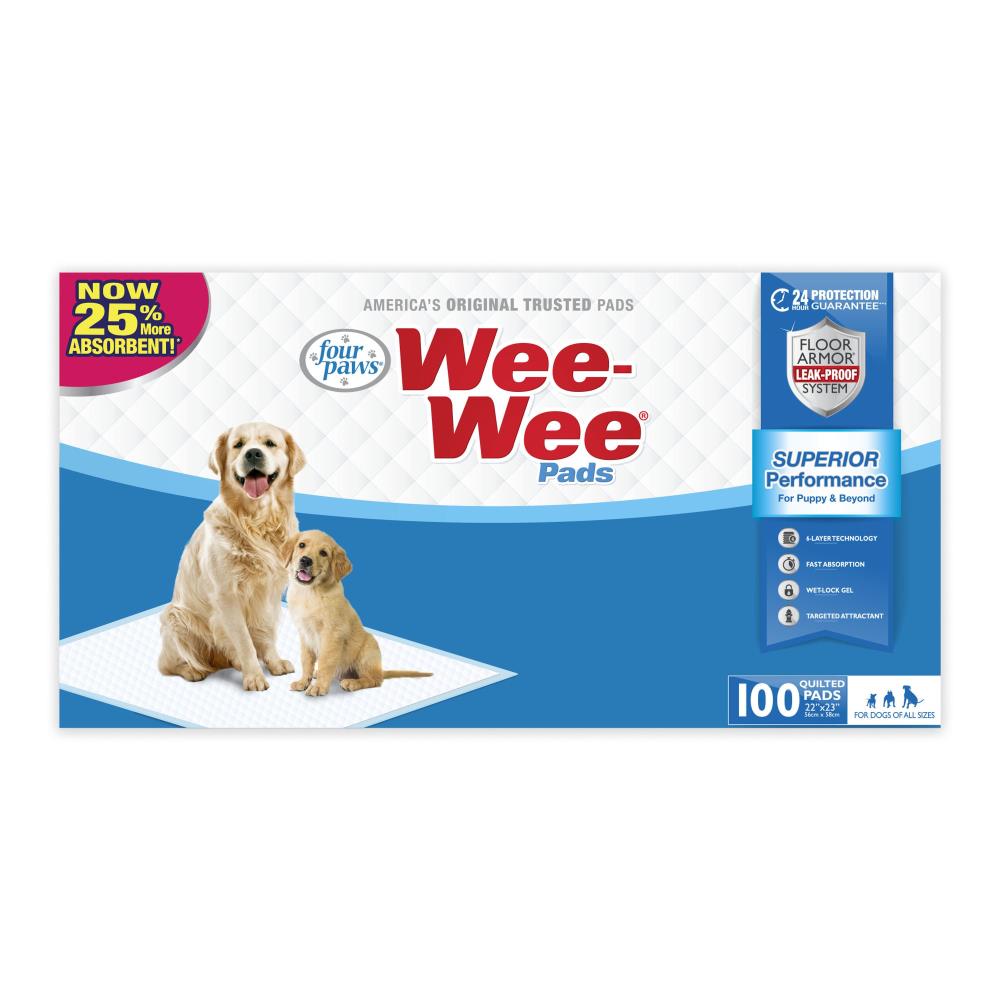 Wee Wee Superior Performance Dog Pee Pads Four Paws