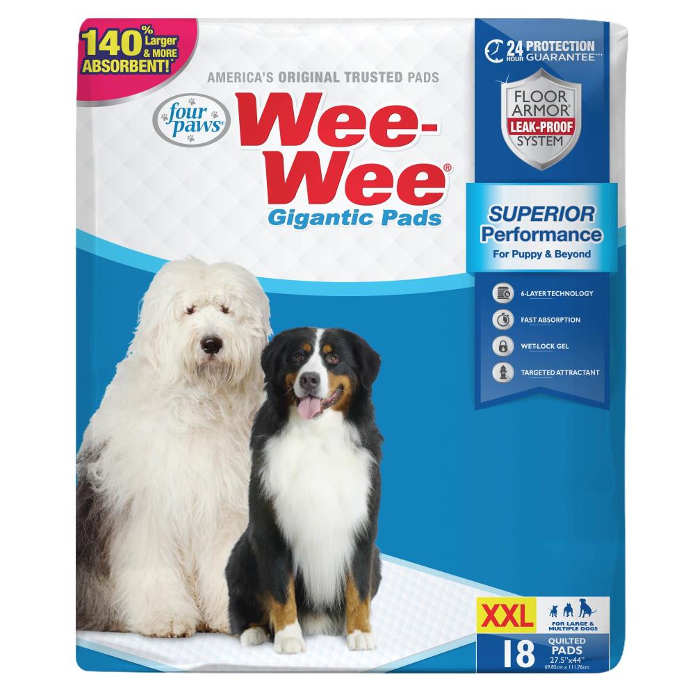 Wee Wee Superior Performance Gigantic Pads XXL Dog Pads Four Paws
