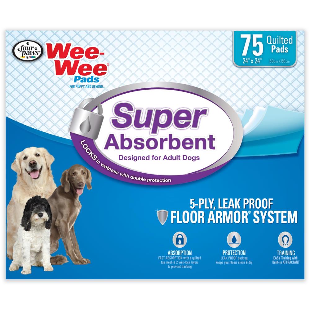 Wee Wee Super Absorbent Dog Pee Pads Four Paws